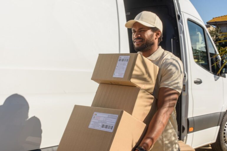 man delivering packages